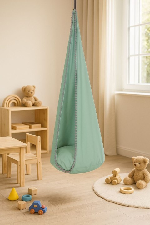 Wisząca huśtawka hamak kokon My Sweet Baby - szałwia