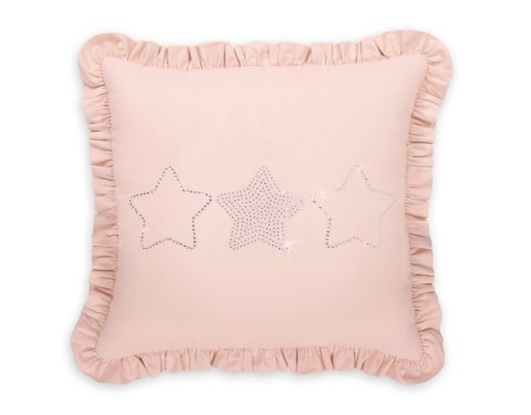 Dekoracyjna poduszka z aplikacją - pudrowy róż