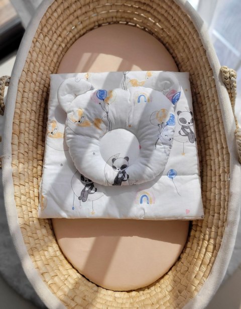 Kołderka z wypełnieniem i poduszka profilowana Miś - zestaw 2cz. - baloniki