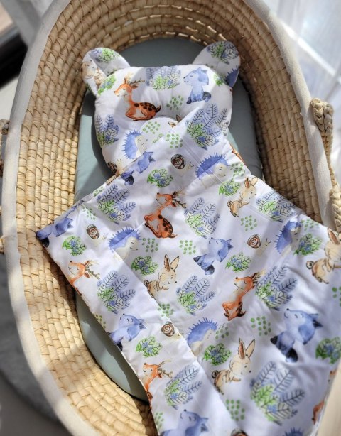 Kołderka z wypełnieniem i poduszka profilowana Miś - zestaw 2cz. - leśna przygoda