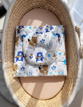 Kołderka z wypełnieniem i poduszka profilowana Miś - zestaw 2cz. - misie granatowe