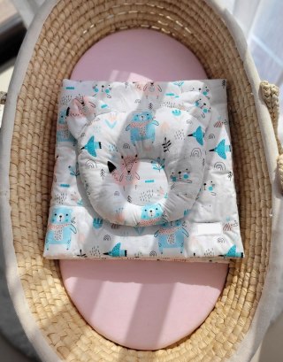 Kołderka z wypełnieniem i poduszka profilowana Miś - zestaw 2cz. - misie niebieskie