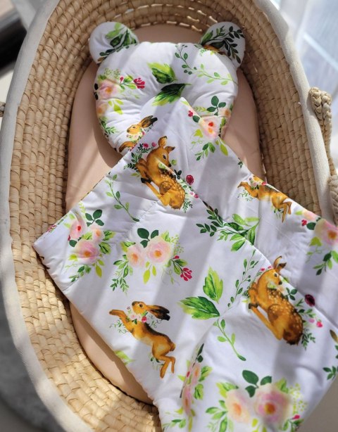 Kołderka z wypełnieniem i poduszka profilowana Miś - zestaw 2cz. - w lesie