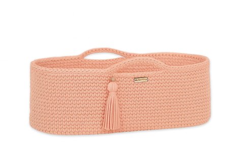 Kosz Mojżesza BOHO bawełniany Handmade z materacykiem - brzoskwiniowy