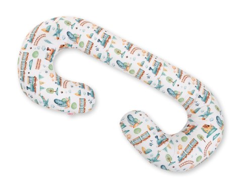 Poduszka ciążowa typu C dla kobiet w ciąży do spania karmienia + zdejmowana poszewka - pociąg