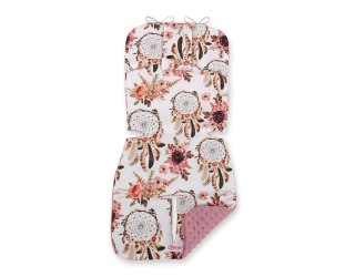 Wkładka do wózka BOBONO minky - łapacze snów kwiatowe/róż retro