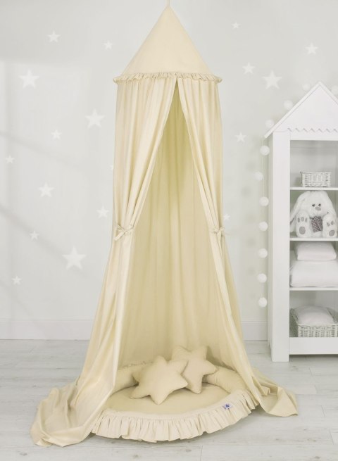Baldachim wiszący bawełniany do pokoju dziecięcego - kremowy