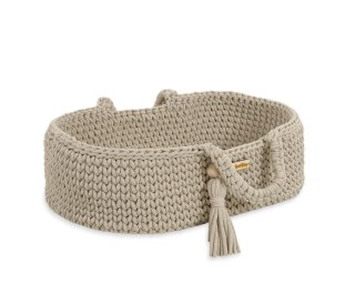 Kosz Mojżesza BOHO bawełniany nosidełko dla lalek - jasny beż