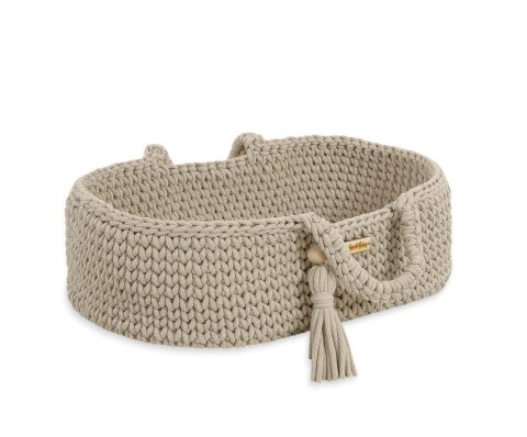 Kosz Mojżesza BOHO bawełniany nosidełko dla lalek - jasny beż