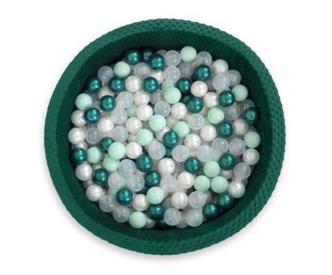 Suchy basen minky H-30 cm z piłkami 300szt. - butelkowa zieleń