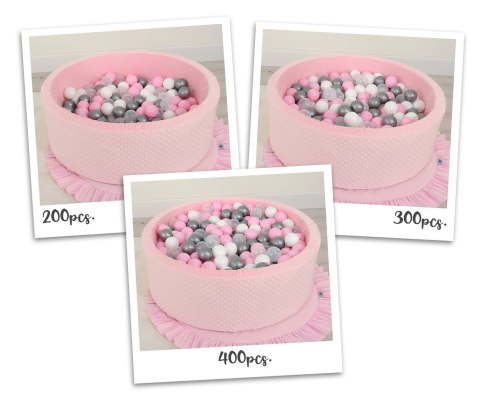 Suchy basen minky H-30 cm z piłkami 300szt. - różowy